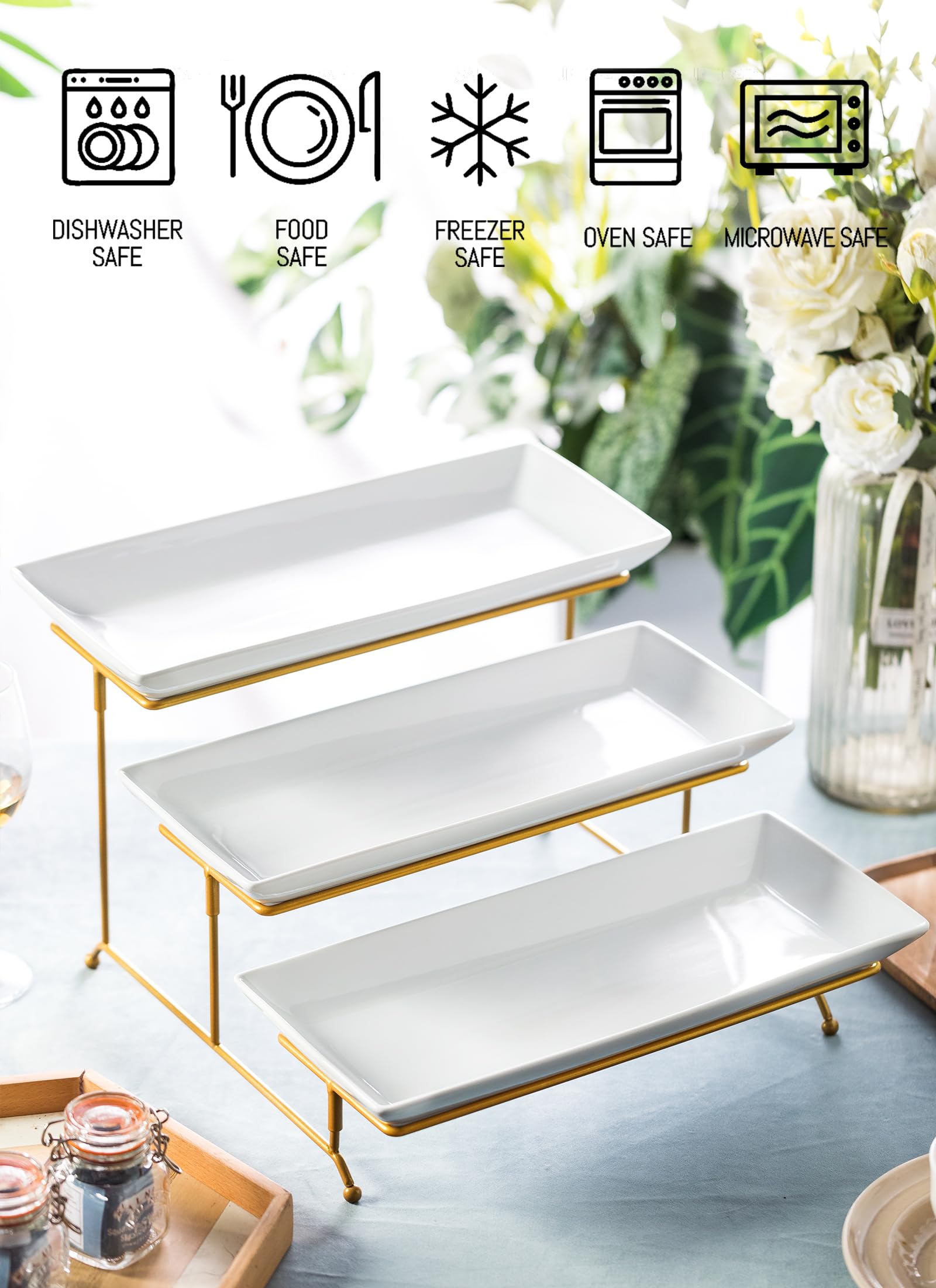 LYEOBOH close-up of top porcelain platter highlighting smooth finish benefit
