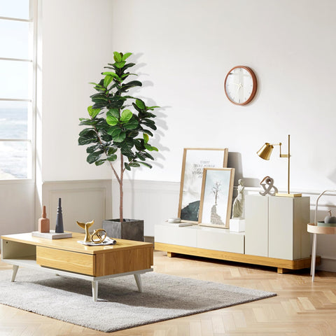 LYERSE faux tree standing in the included black pot for stable base