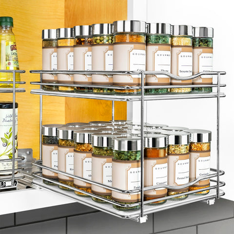 LYNK PROFESSIONAL front view showing chrome sliding spice rack for easy organization