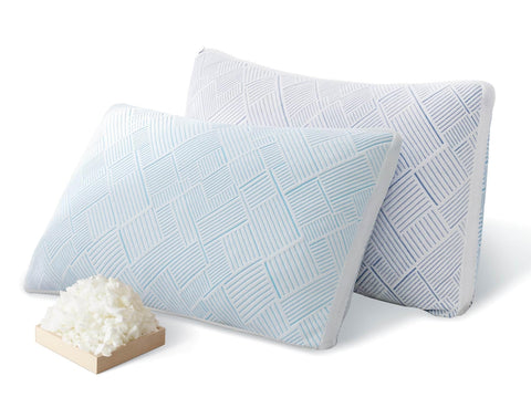 Lyralith front packaging of queen pillow set showing product benefits and branding