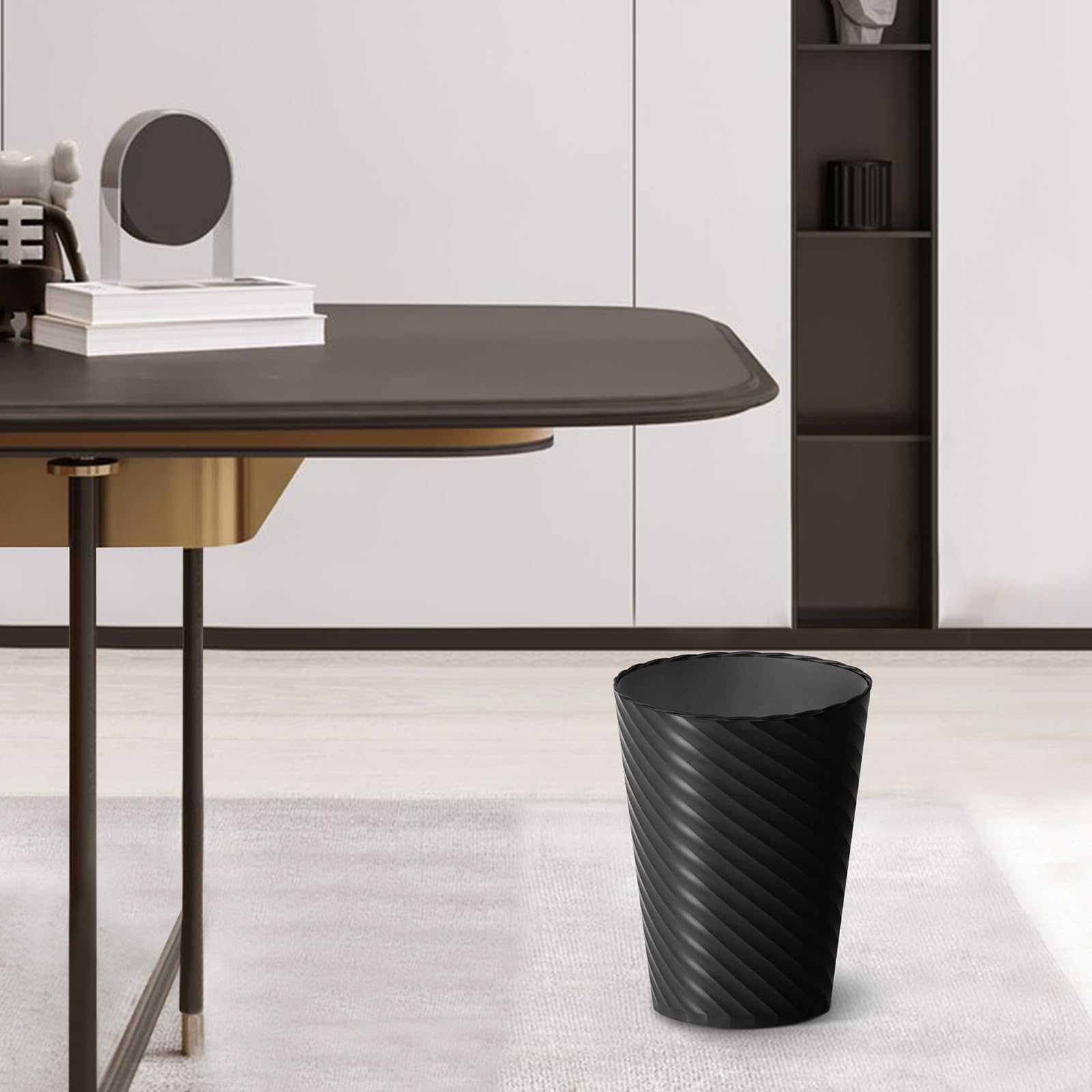 Lysam extra-thick trash bag rolls included for immediate setup