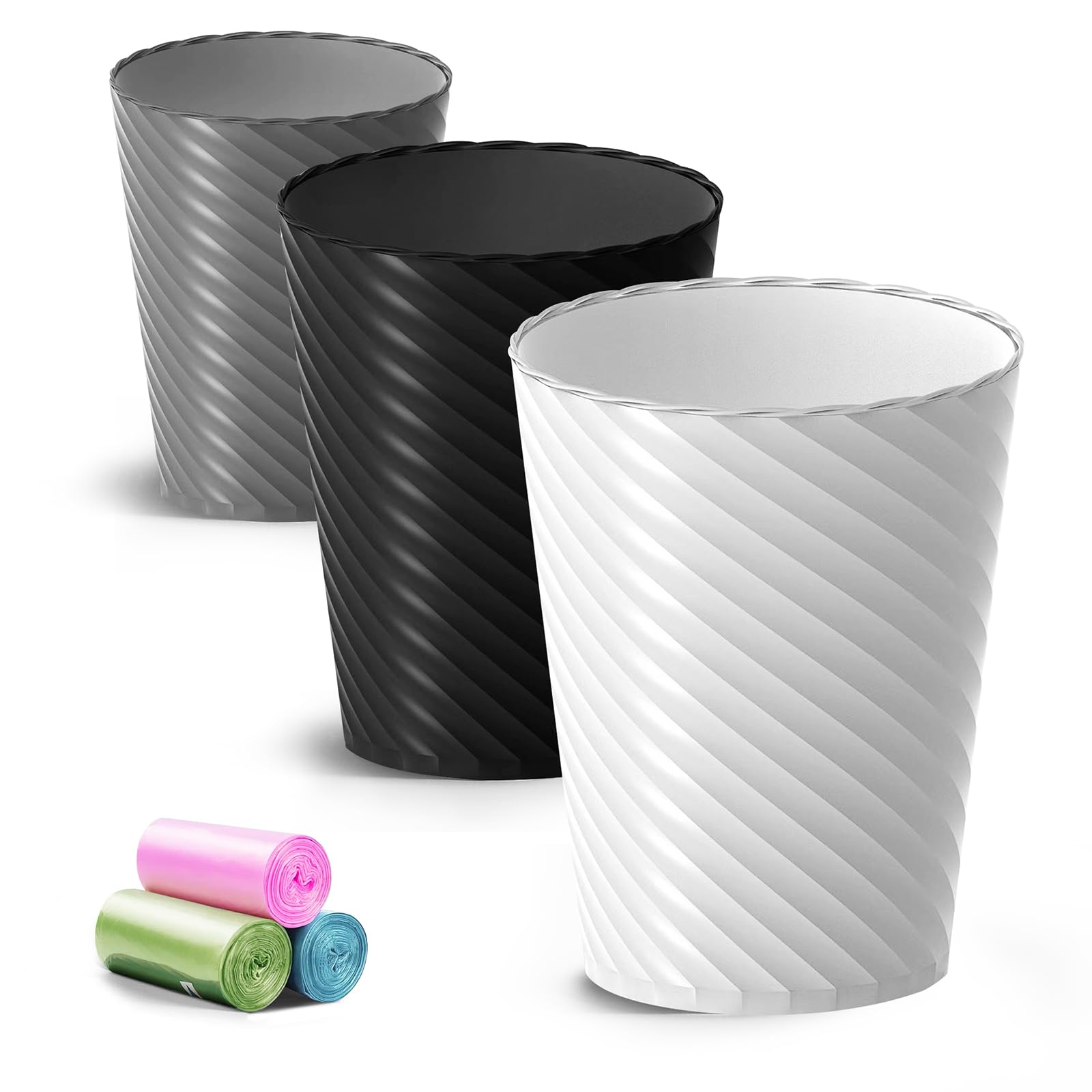 Lysam three-pack front view showing compact, space-saving bins