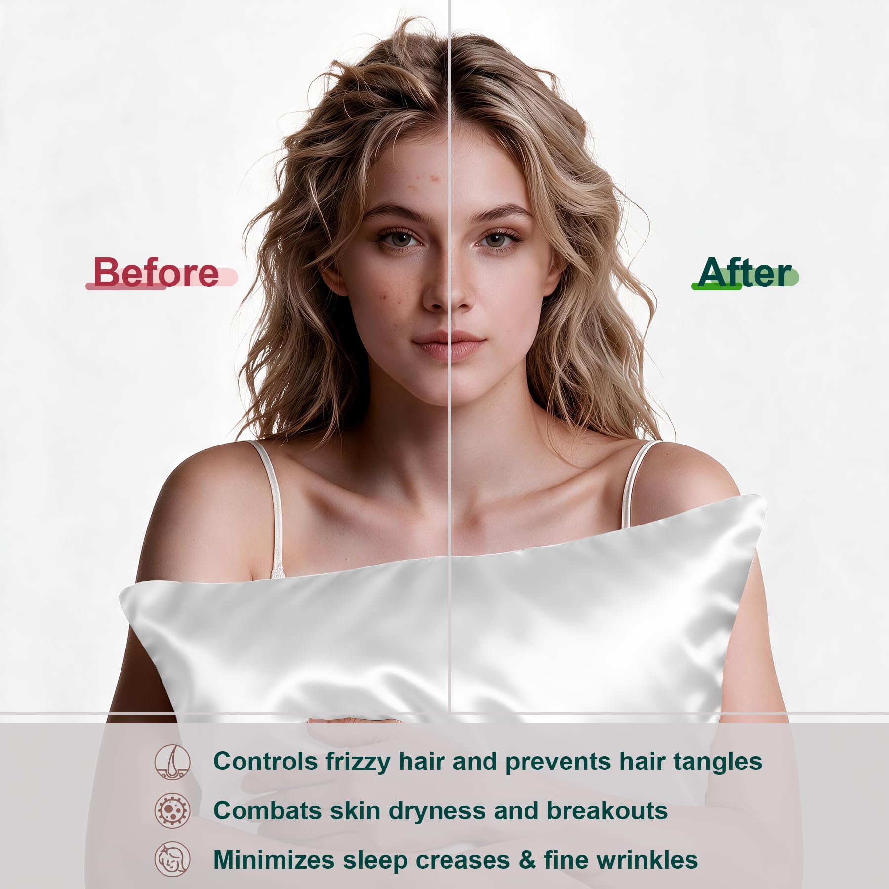 LYSHIN silk pillowcases styled on bed to show breathable comfort and elegance