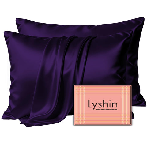 LYSHIN front packaging purple showing elegant box and included pillowcases benefit gift-ready