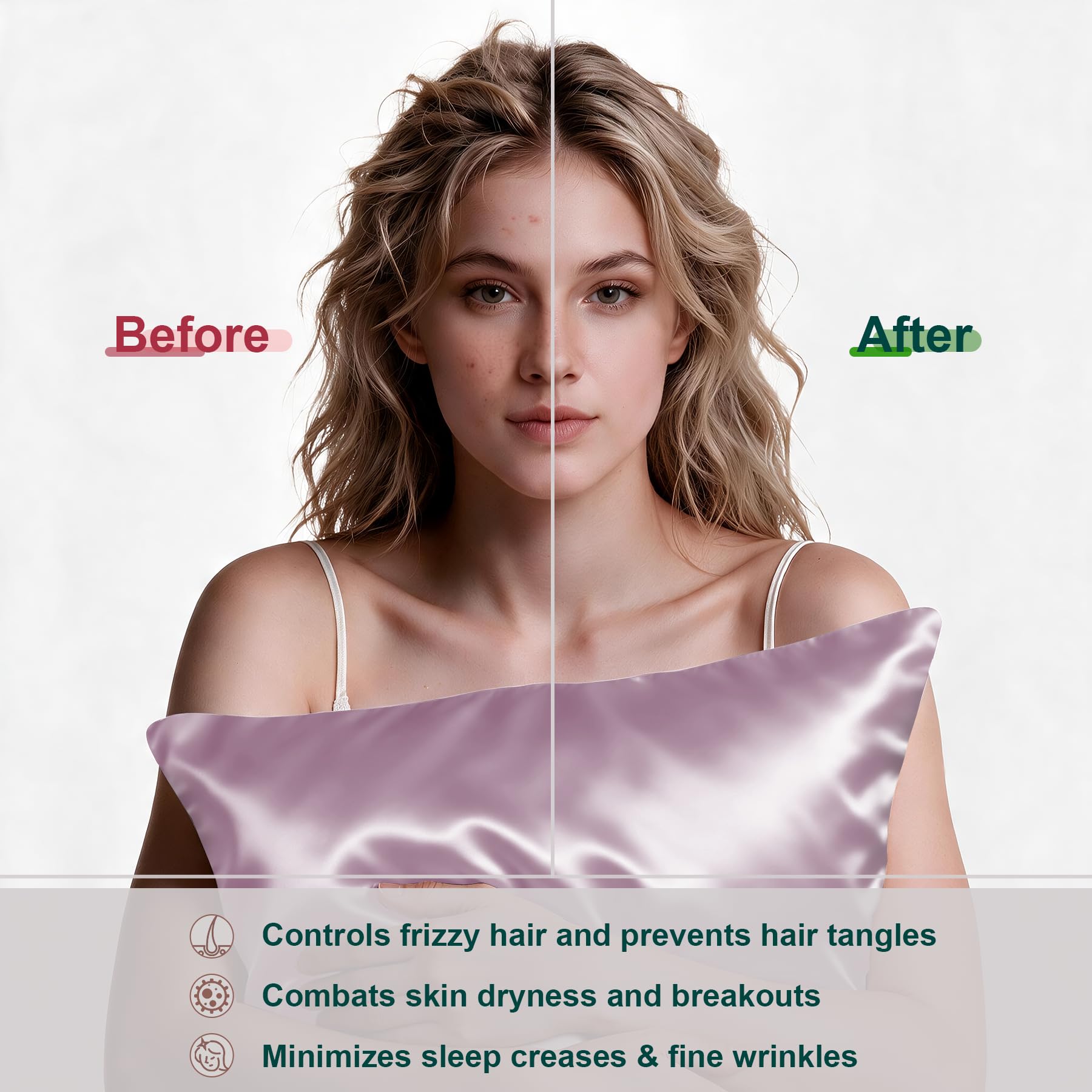 LYSHIN pillowcase on pillow in bedroom demonstrating breathable comfort