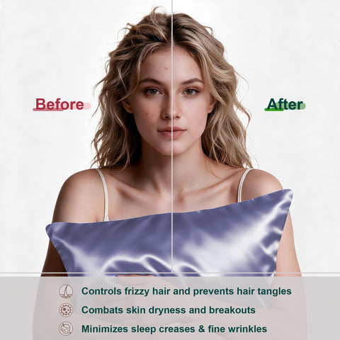 LYSHIN pillow in bed lifestyle image illustrating breathable comfort for better sleep