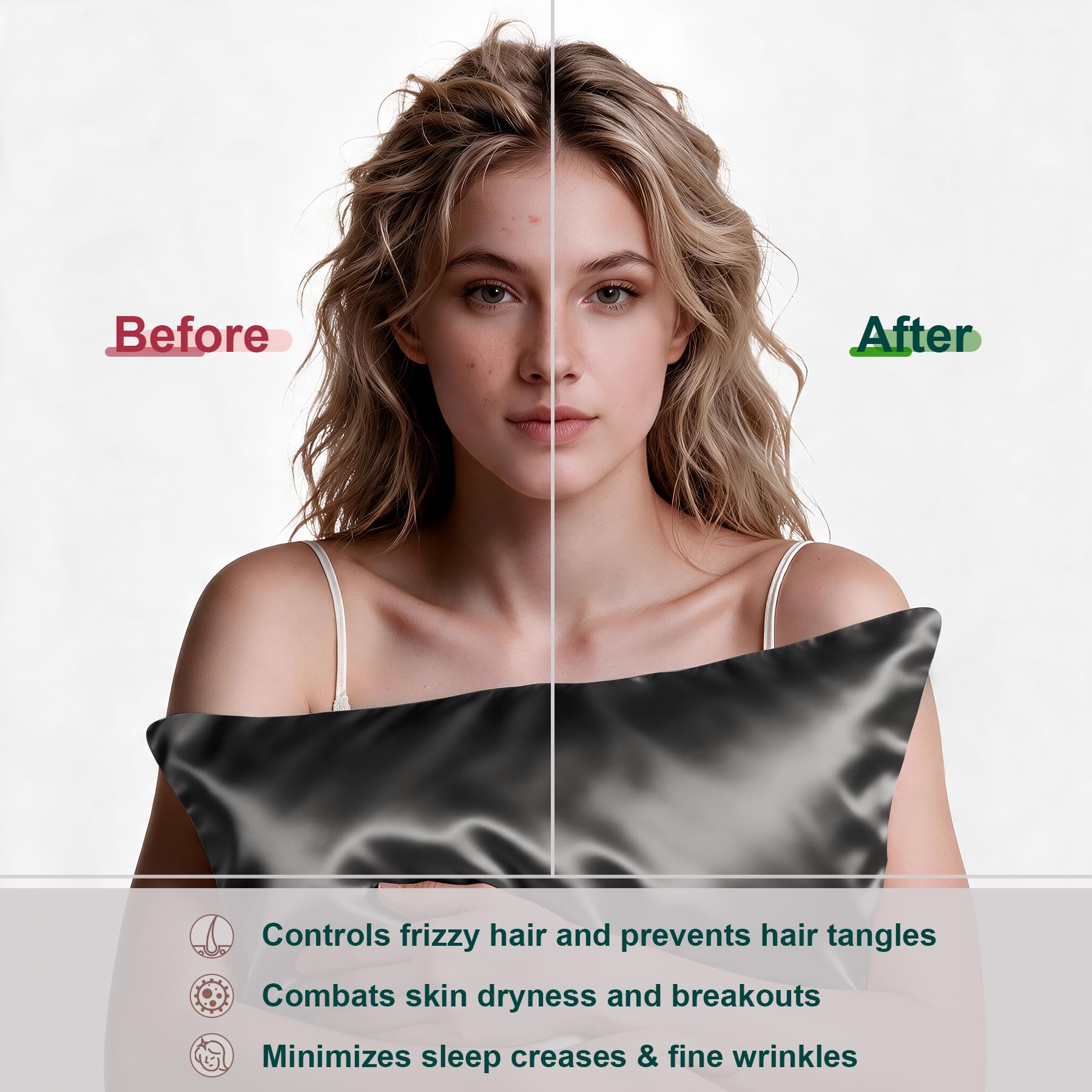 LYSHIN pillow on king bed styled to display comfort and breathable sleep benefit