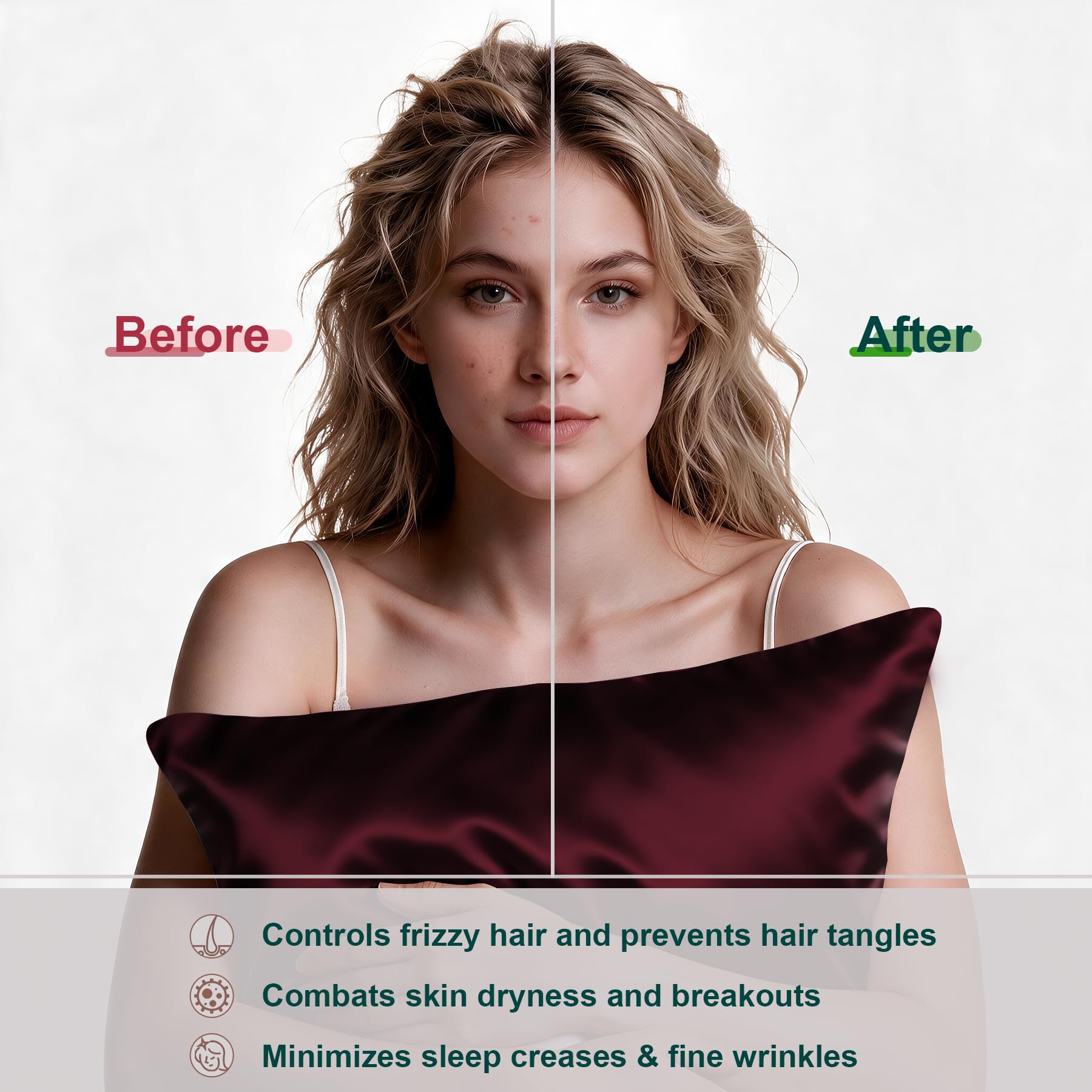 lyshin pillowcase on pillow scale showing standard size fit and neat appearance benefit