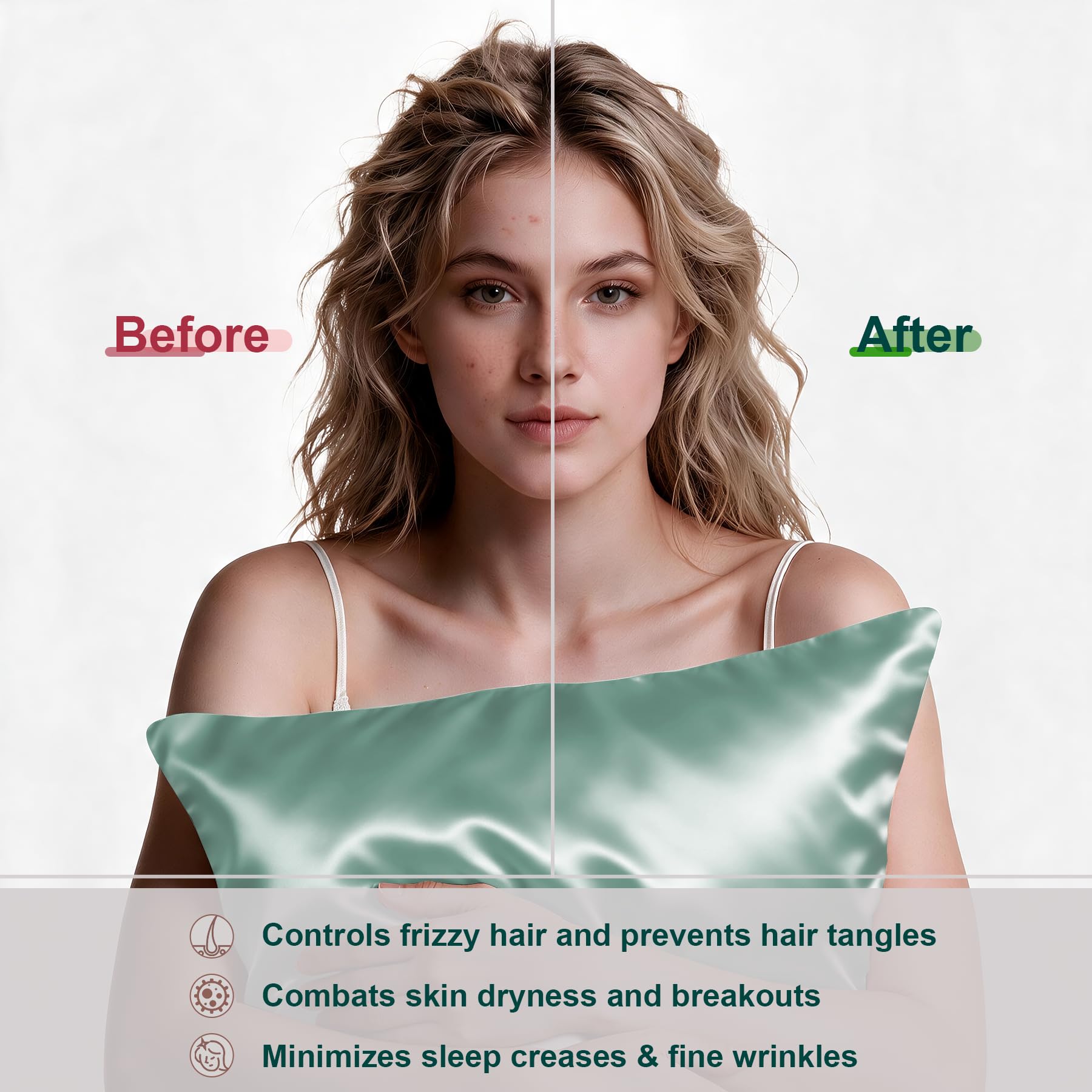 LYSHIN pillowcase styled on bed showing breathable comfort and visual calm