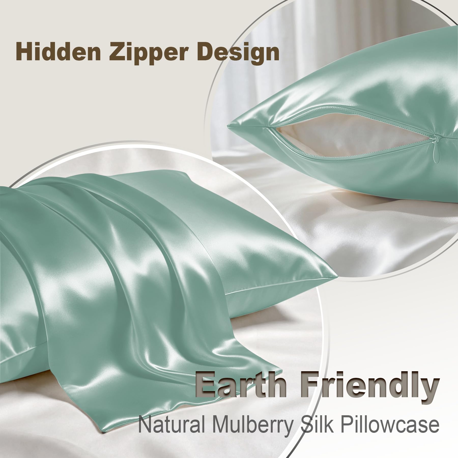 LYSHIN zipper detail close-up keeping pillow secure and neat throughout sleep