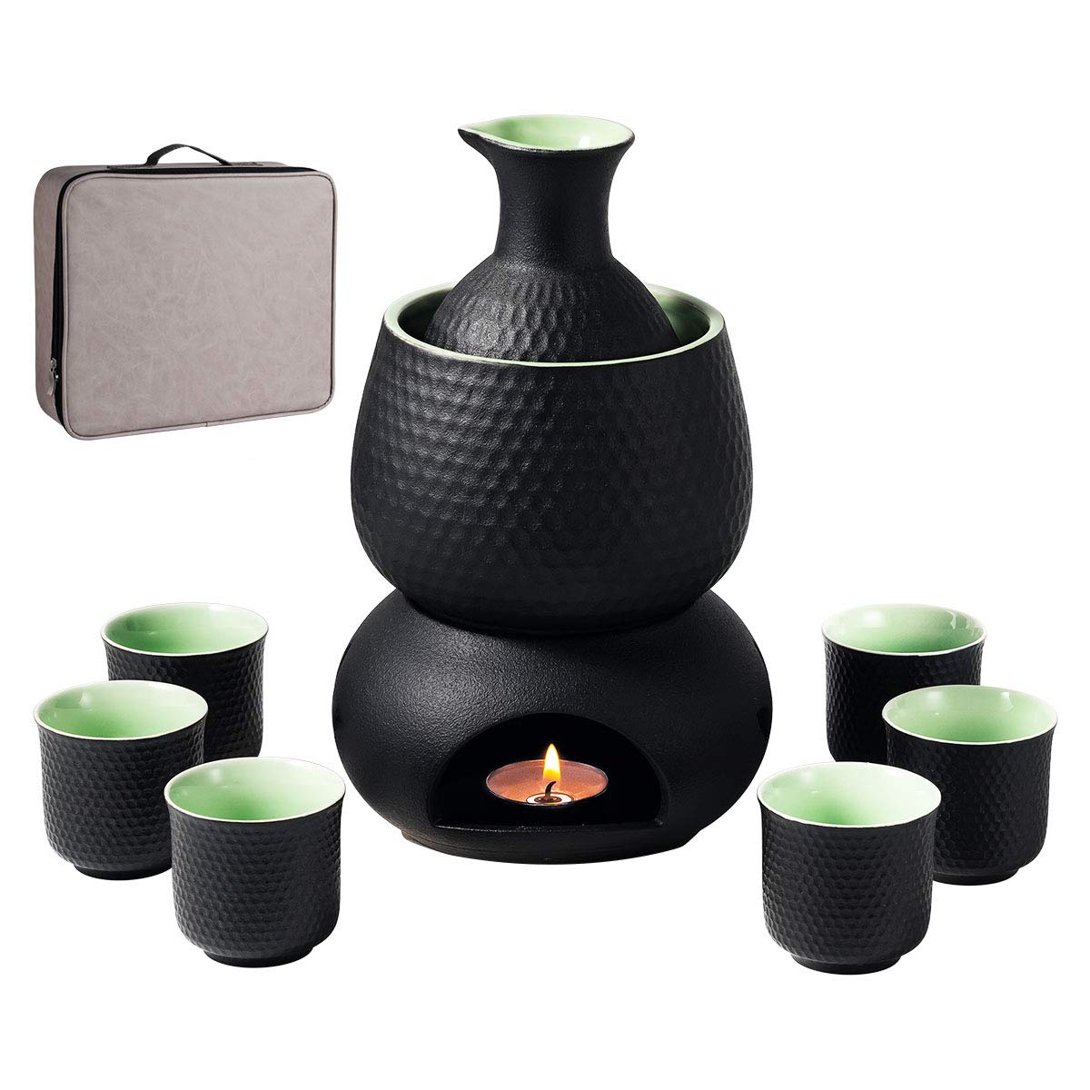 Lyty front packaging showing complete sake set and protective box, great for gifting