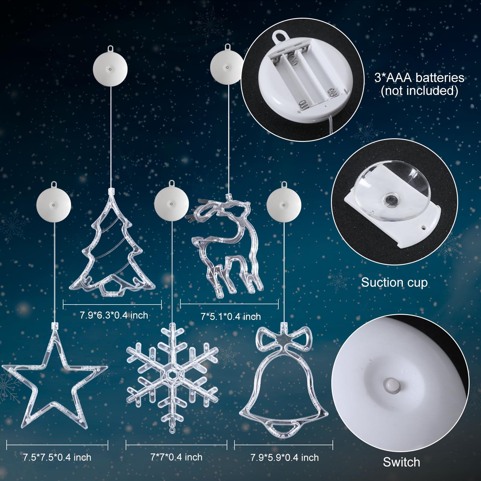 LYUBASA star shape close detail showing LEDs and durable frame for reuse