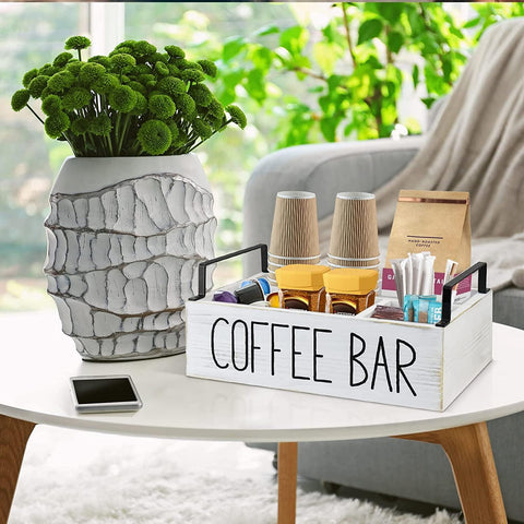 Lzhevsk close-up of woodgrain and “Coffee Bar” label adding rustic charm
