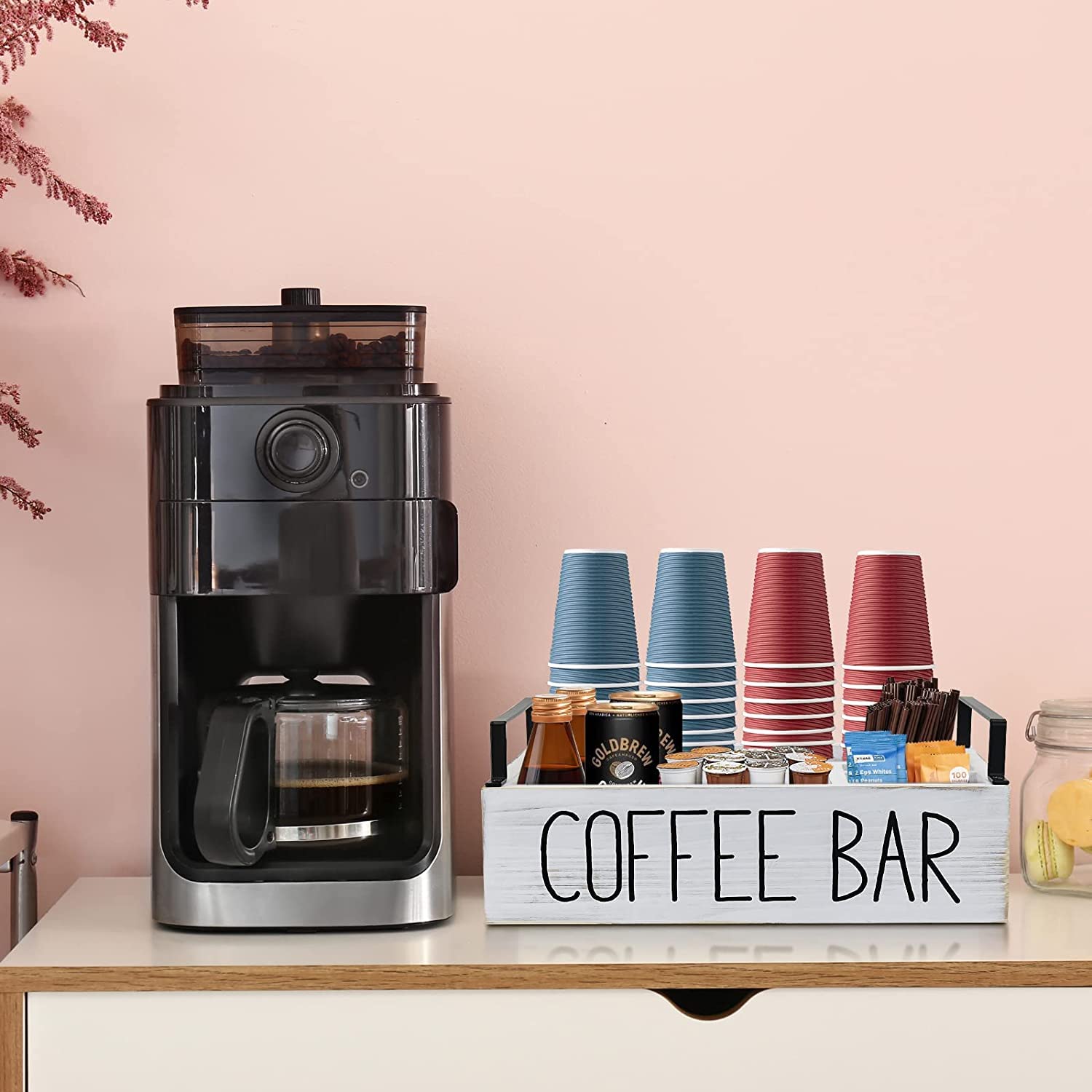 Lzhevsk in office breakroom illustrating convenient self‑serve beverage organization