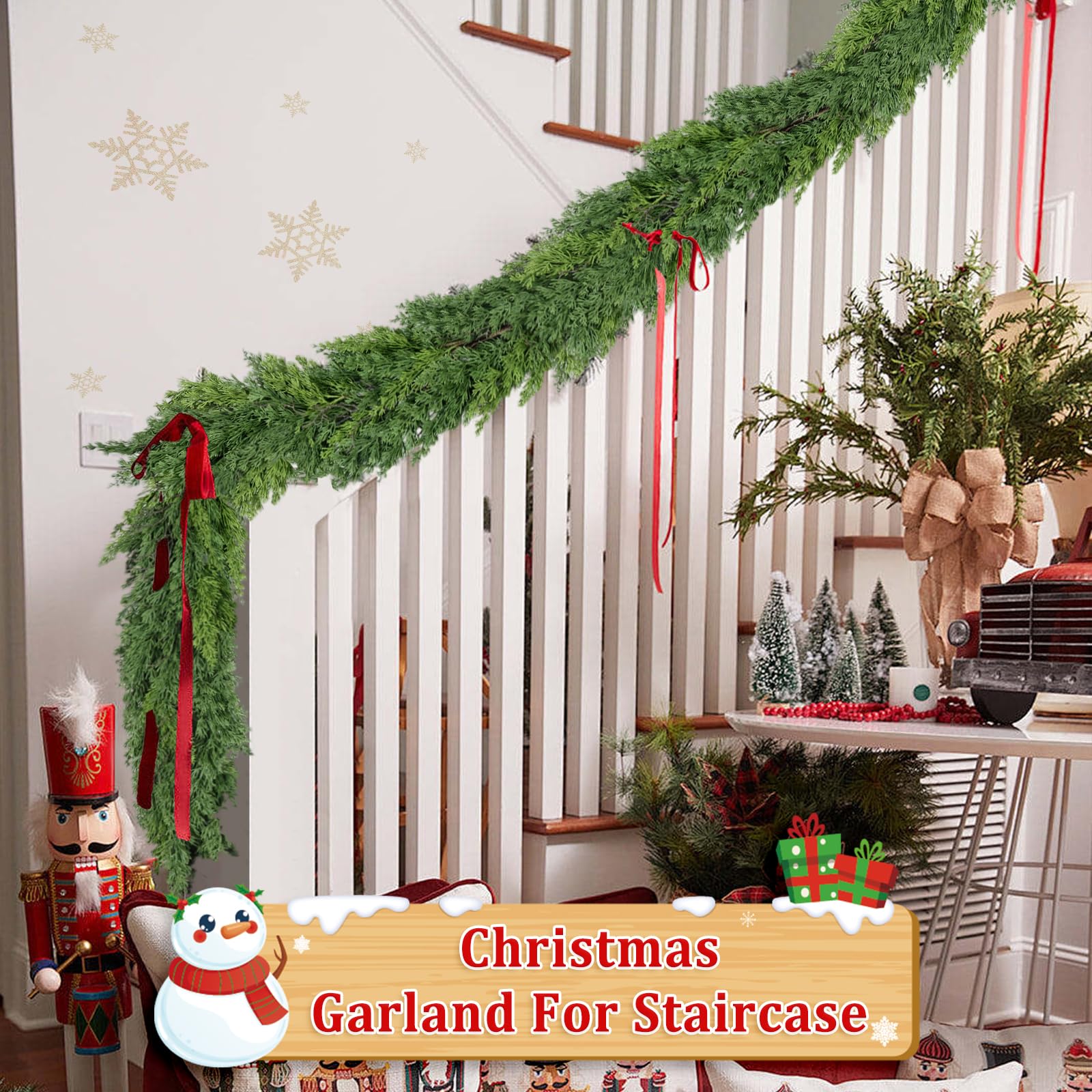 LZNPA wrapped around staircase banister showing bendable wire benefit: secure fit