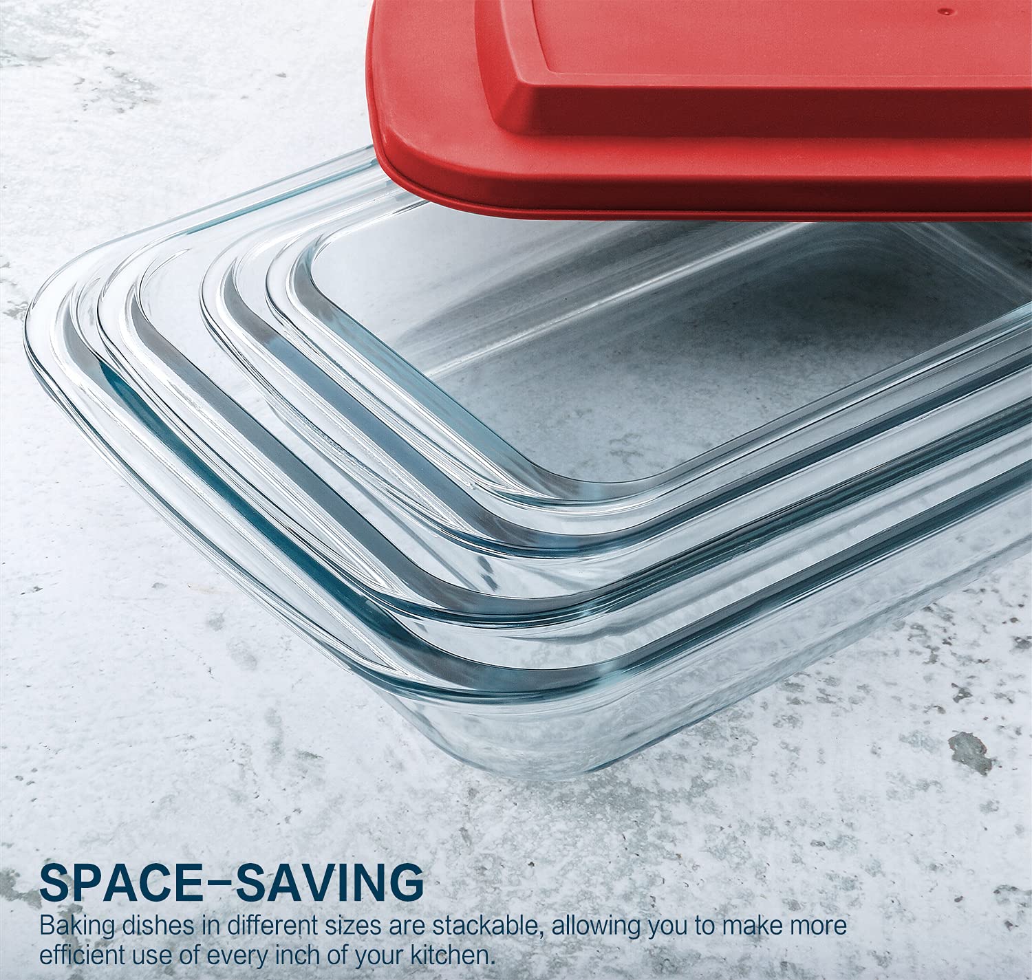 M MCIRCO glass pan with baked lasagna ready to serve highlighting oven-to-table convenience