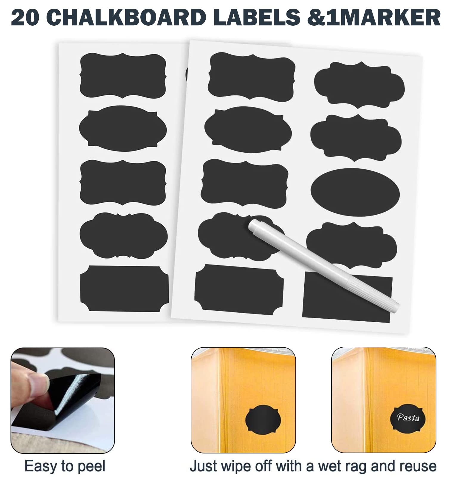 M MCIRCO chalkboard labels applied to container fronts showing easy identification and reusability