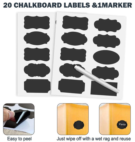 M MCIRCO chalkboard labels applied to container fronts showing easy identification and reusability
