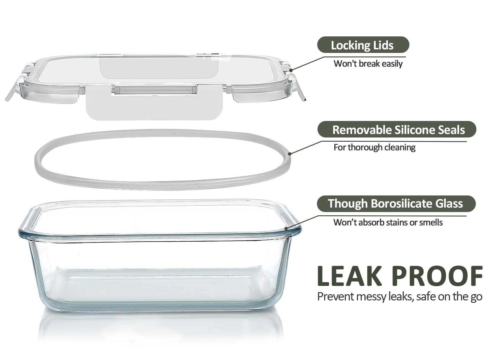 M MCIRCO glass container in oven with lid removed demonstrating oven-safe glass