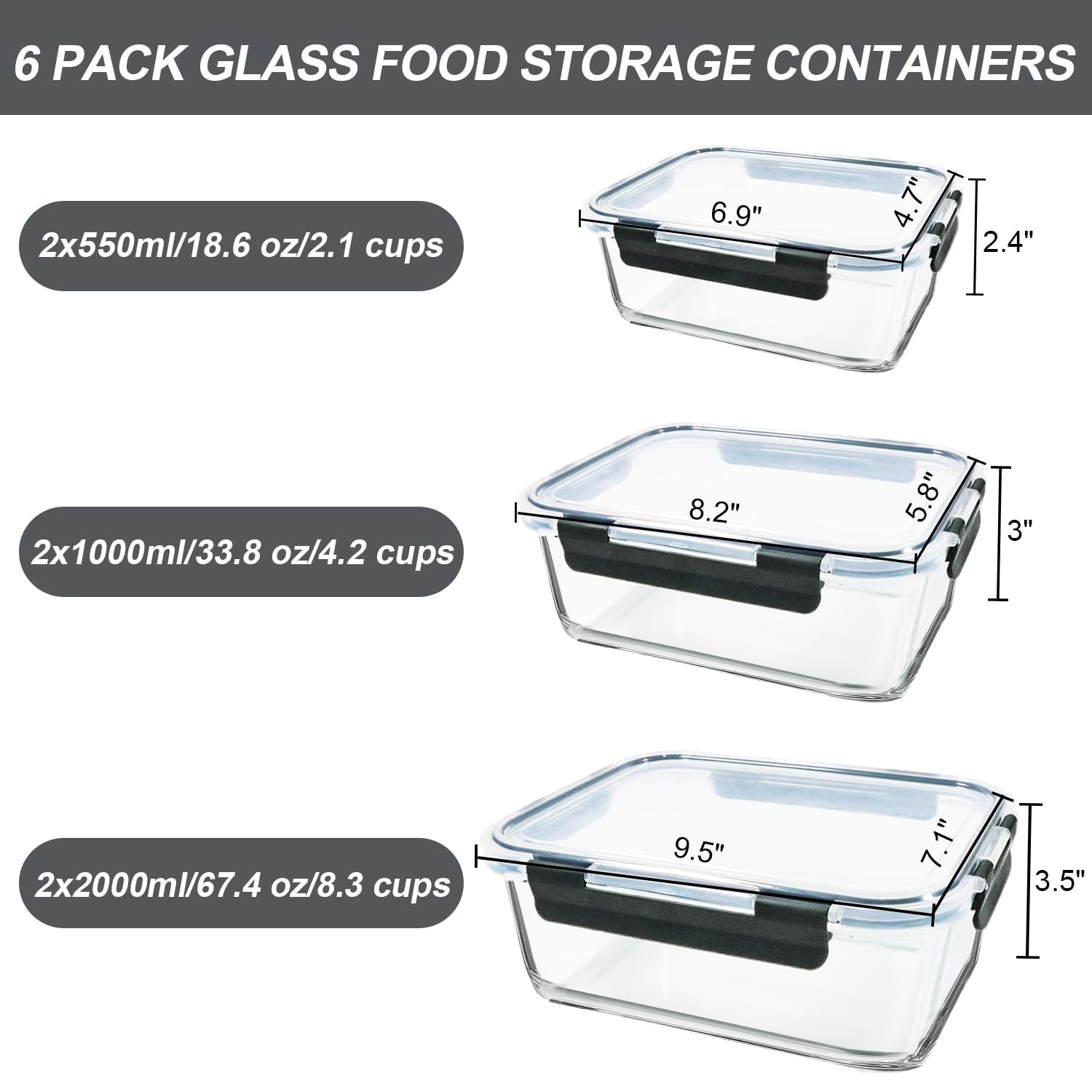 M MCIRCO extra-large 67.4 oz glass container with lasagna, showcasing oven-safe borosilicate strength