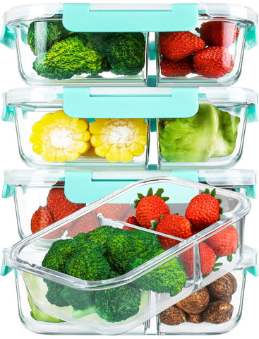 M MCIRCO front view of five 36 oz containers showing pack and lids, durable storage