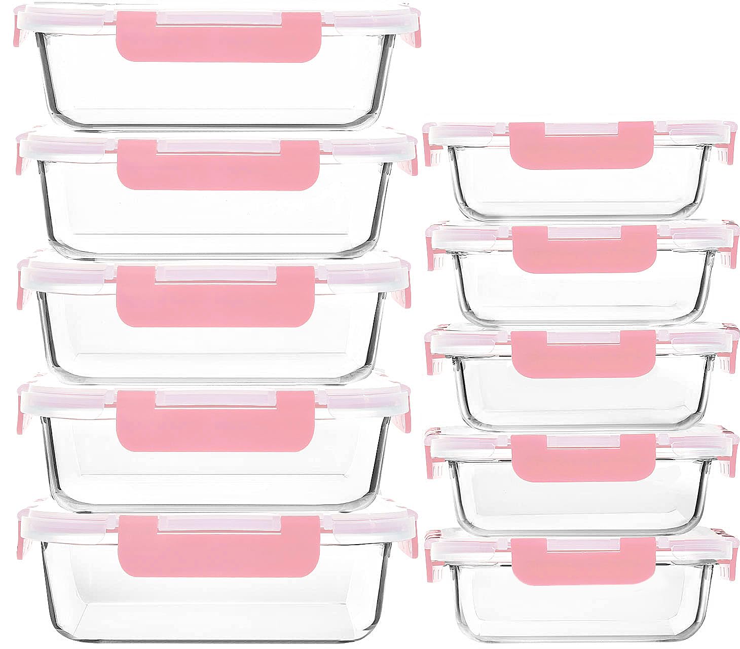 M MCIRCO front packaging showing pink glass containers and lids, neat storage benefit
