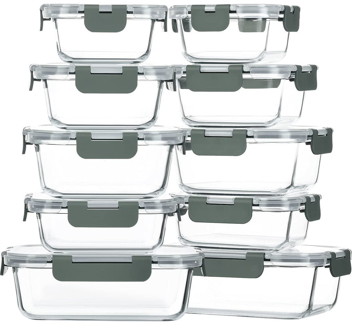 M MCIRCO front view of 10-pack set with gray lids showing neat storage benefit