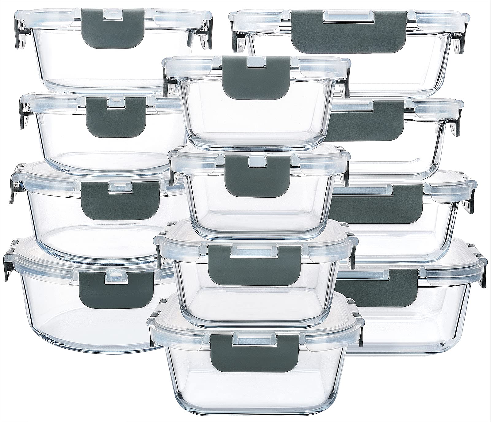 M MCIRCO front view of full 24-piece gray set showing neat organization and durability