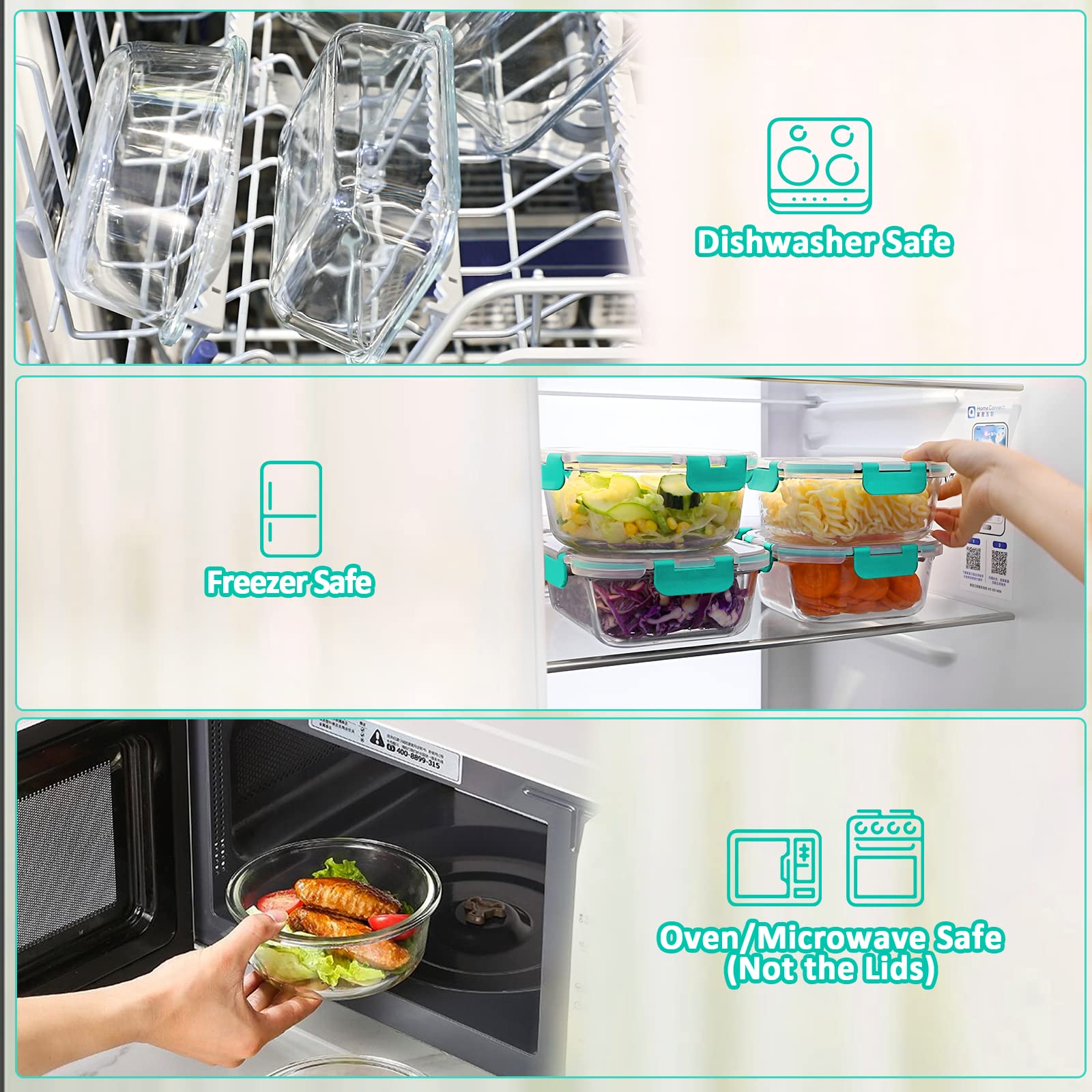 M MCIRCO stacked containers inside refrigerator maximizing shelf space