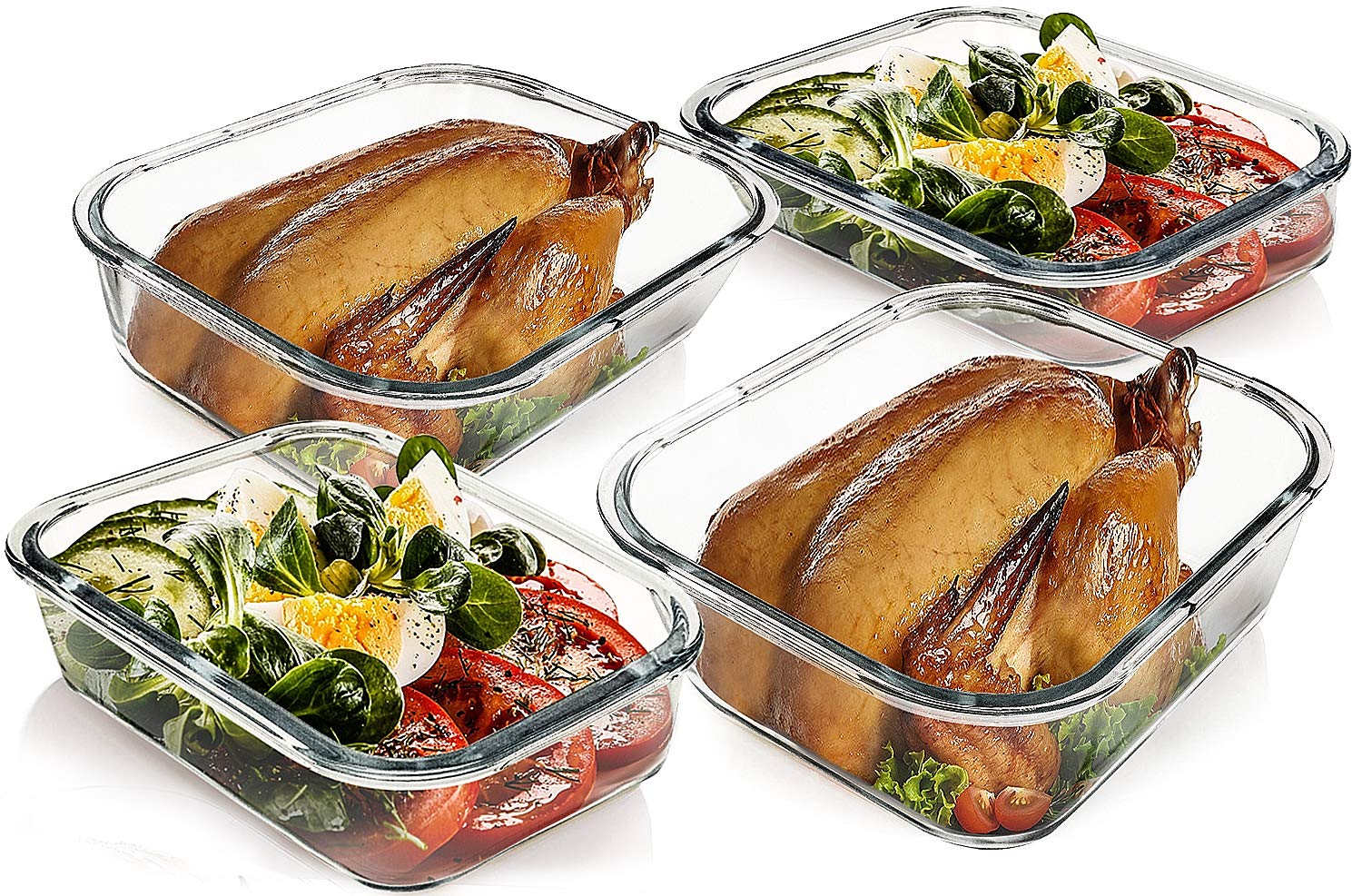M MCIRCO glass container in oven with food, showing oven-safe cooking convenience