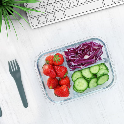 M MCIRCO container packed for lunch on a desk for convenient meal on-the-go
