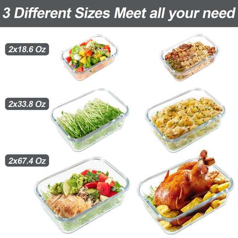 M MCIRCO containers beside apples to illustrate actual size and multi-size meal prep utility