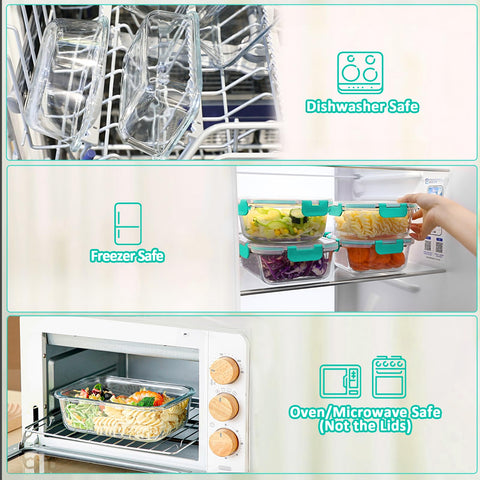 M MCIRCO stacked containers in refrigerator showing space-saving organization benefit