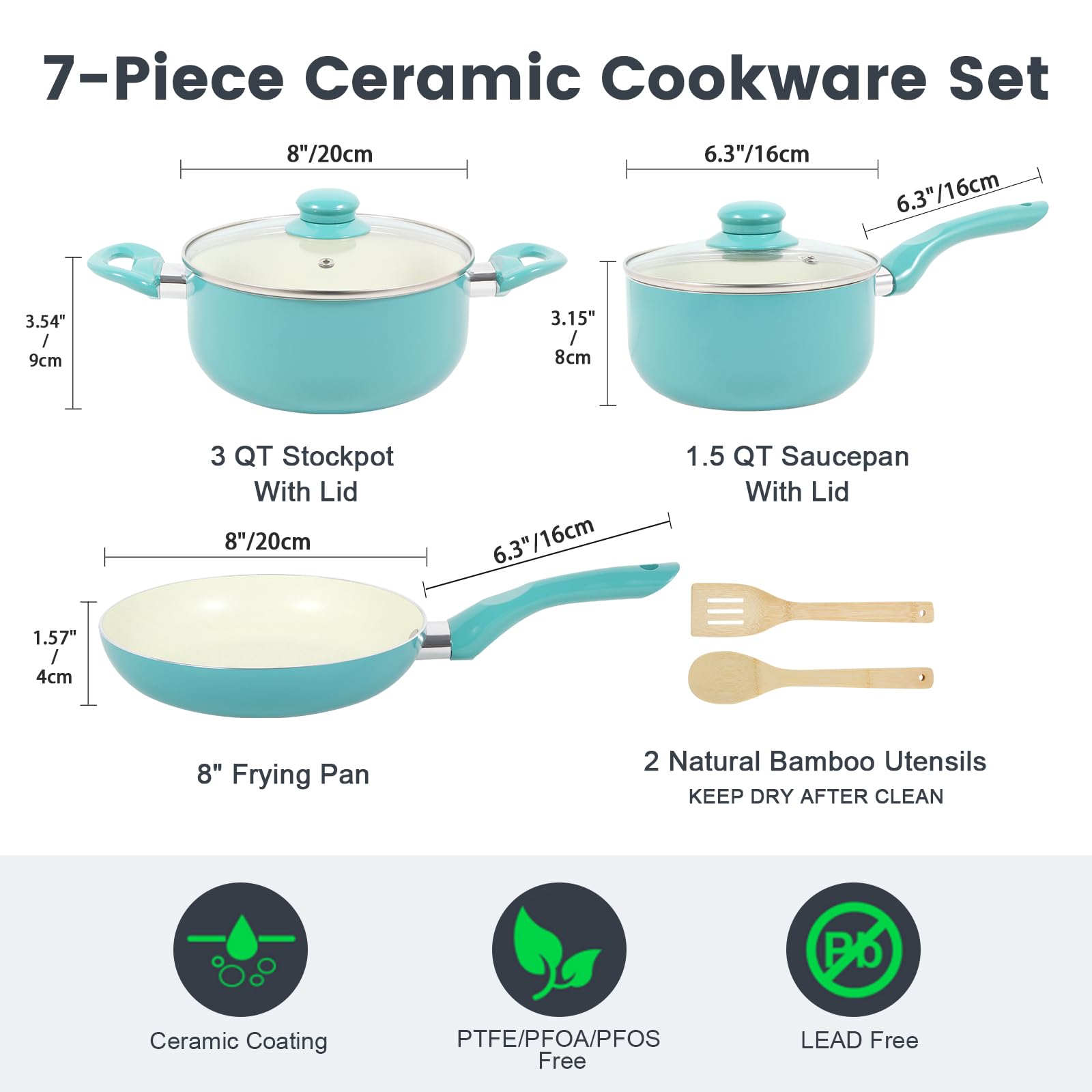 M MELENTA frying pan top view showing ceramic surface for easy cooking