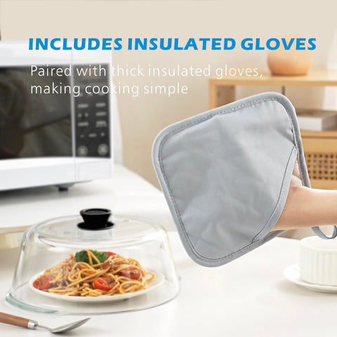 M MNSZRYBO 8 in use over bowl keeps microwave clean while heating