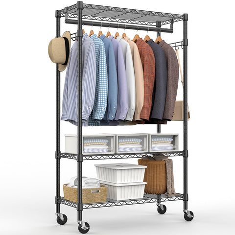 M MZG front view of full three-tier rack showing sturdy storage benefit