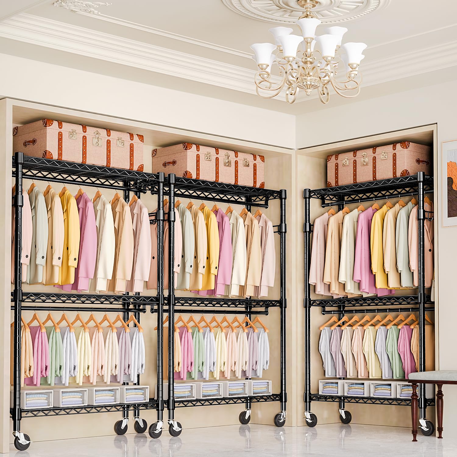 M MZG in bedroom lifestyle setup showing neat closet alternative benefit