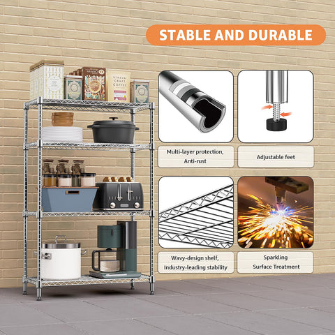 M MZG shelf holding stacked boxes to show load-bearing strength