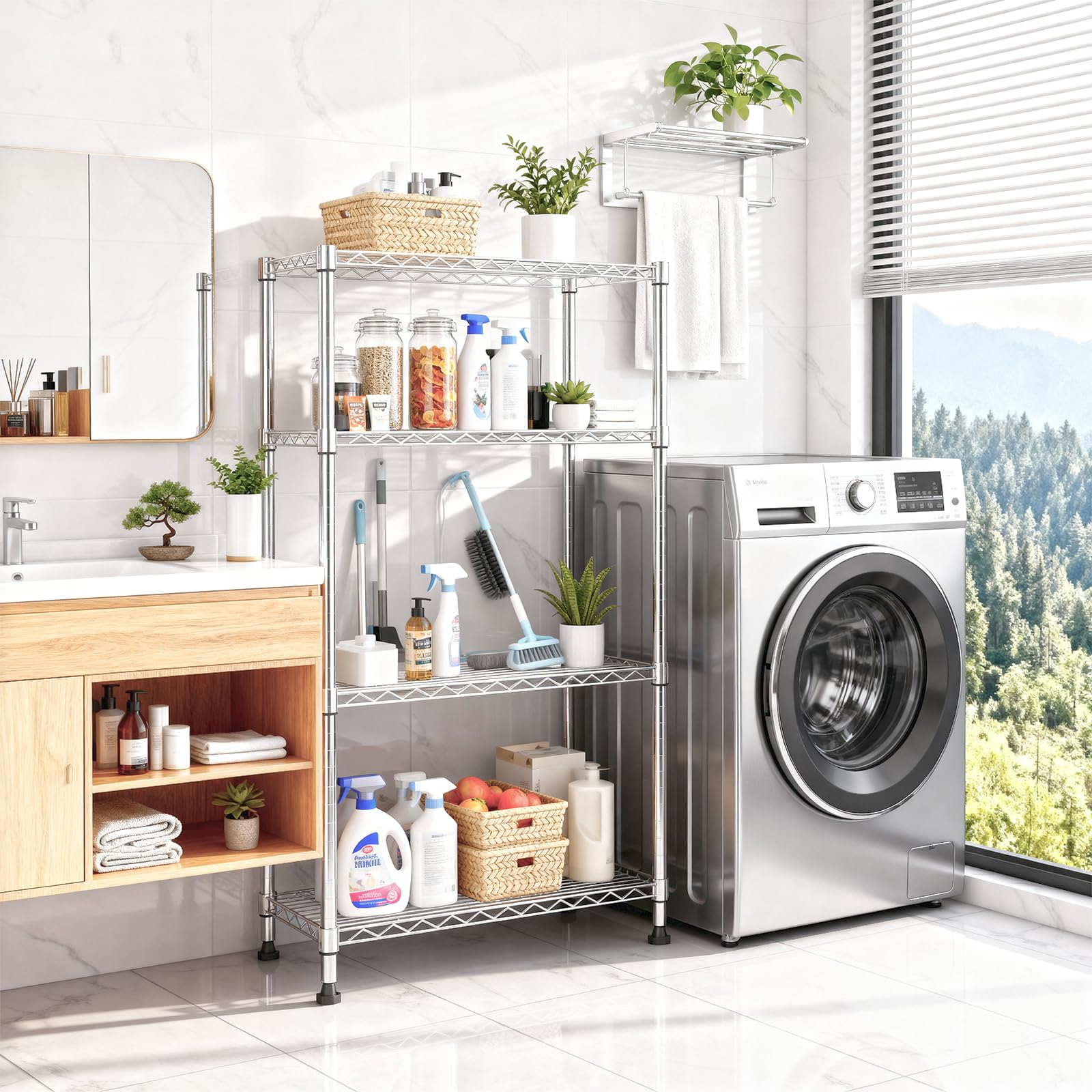 M MZG close-up of wire grid shelf illustrating durable airflow advantage