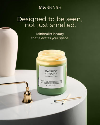M&SENSE label detail highlighting ingredients and natural scent transparency benefit