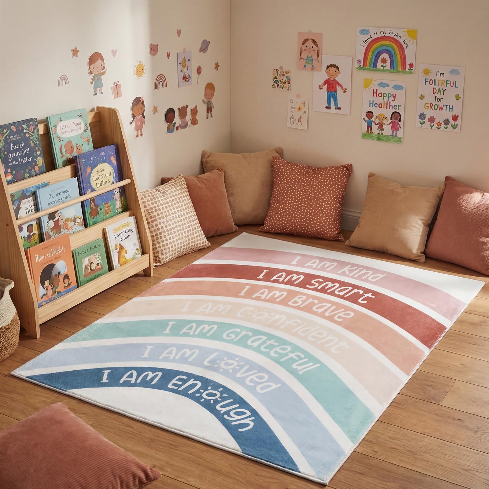 Maasechs classroom in use with children seated, promoting calm area