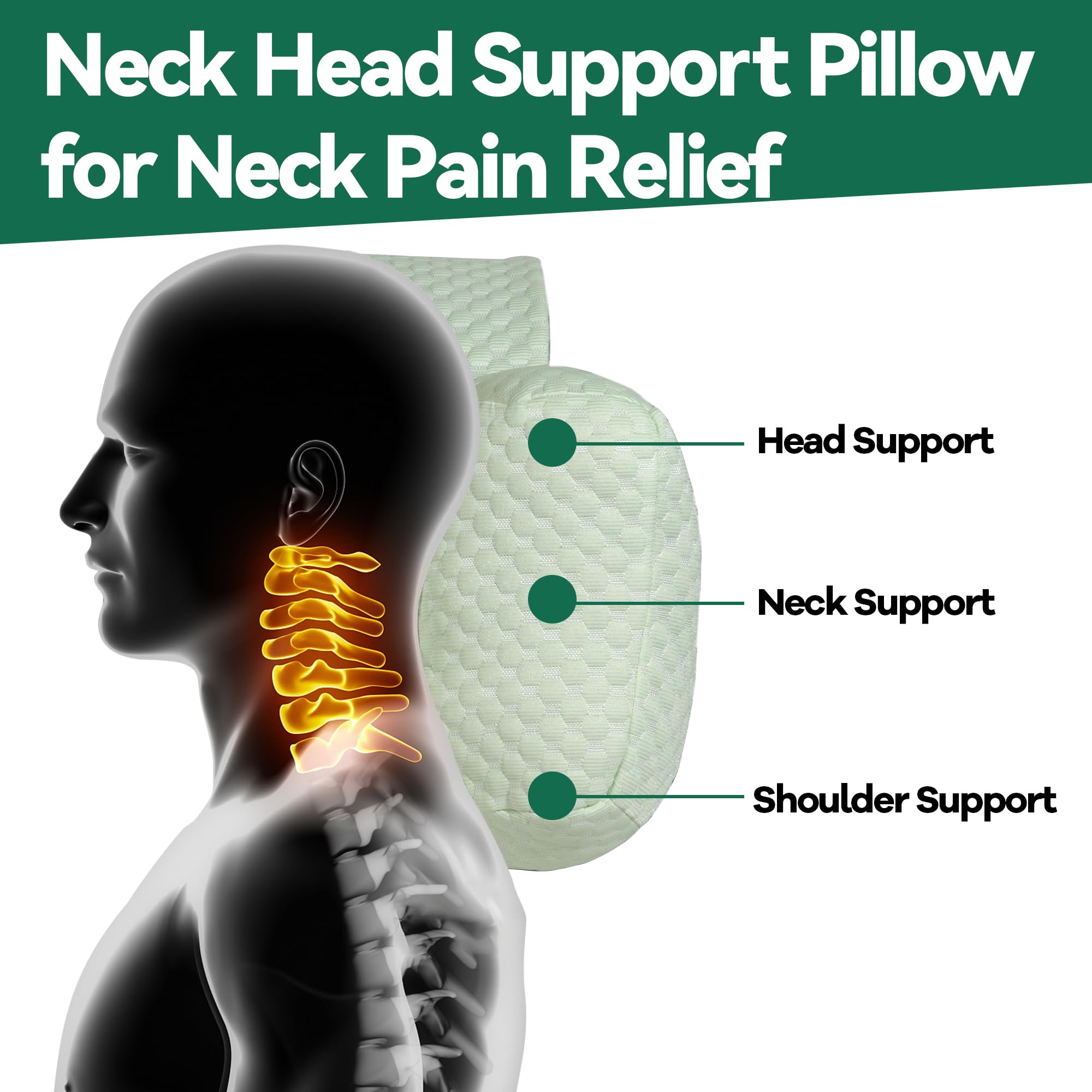 MABOZOO hook-and-loop strap securing pillow to headrest