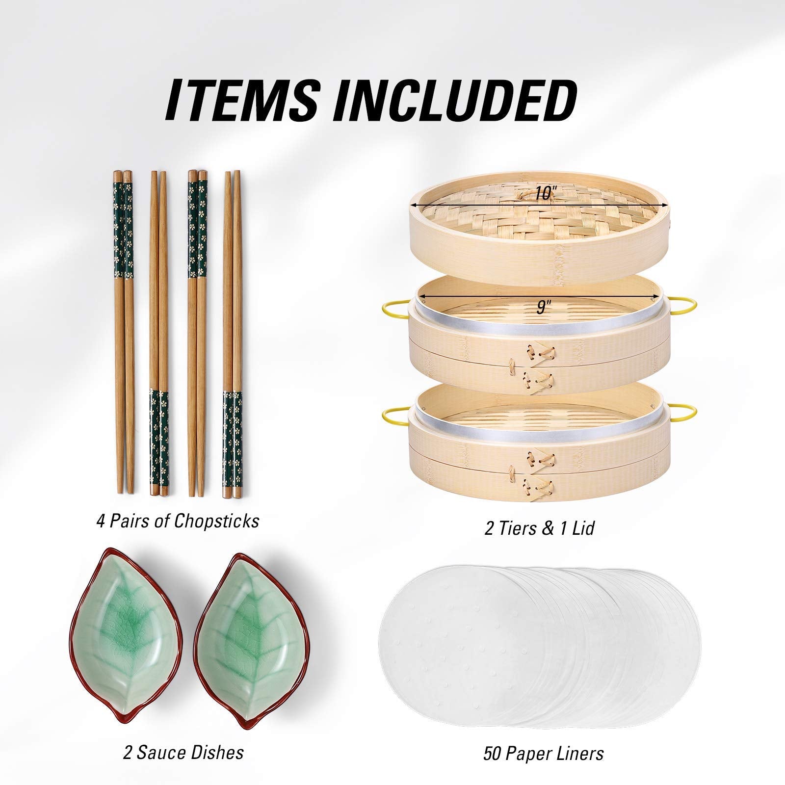 MacaRio steamer tier detail highlighting bamboo weave and aluminum rim for durability