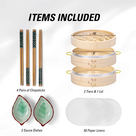 MacaRio steamer tier detail highlighting bamboo weave and aluminum rim for durability