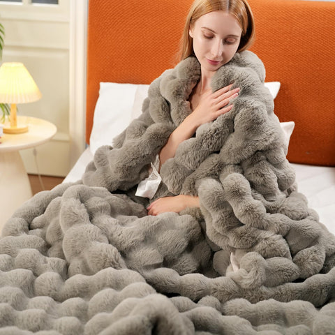 macinso close pile texture highlights plush faux rabbit fur for cozy comfort