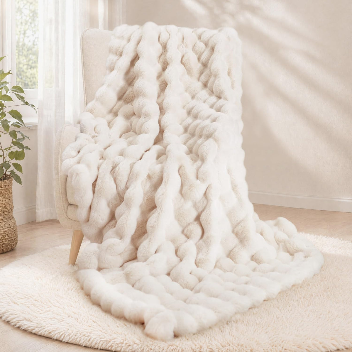 macinso front folded throw showing neat presentation and stylish decor benefit