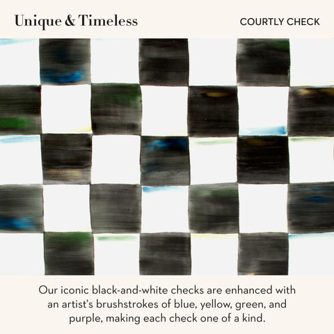 MACKENZIE-CHILDS Courtly Check pattern close detail showing visual contrast benefit