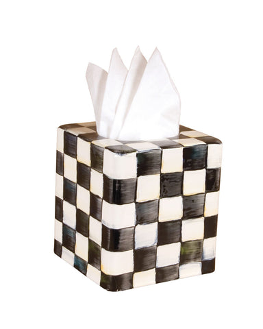 MACKENZIE-CHILDS front view of tissue-box cover adds instant decor
