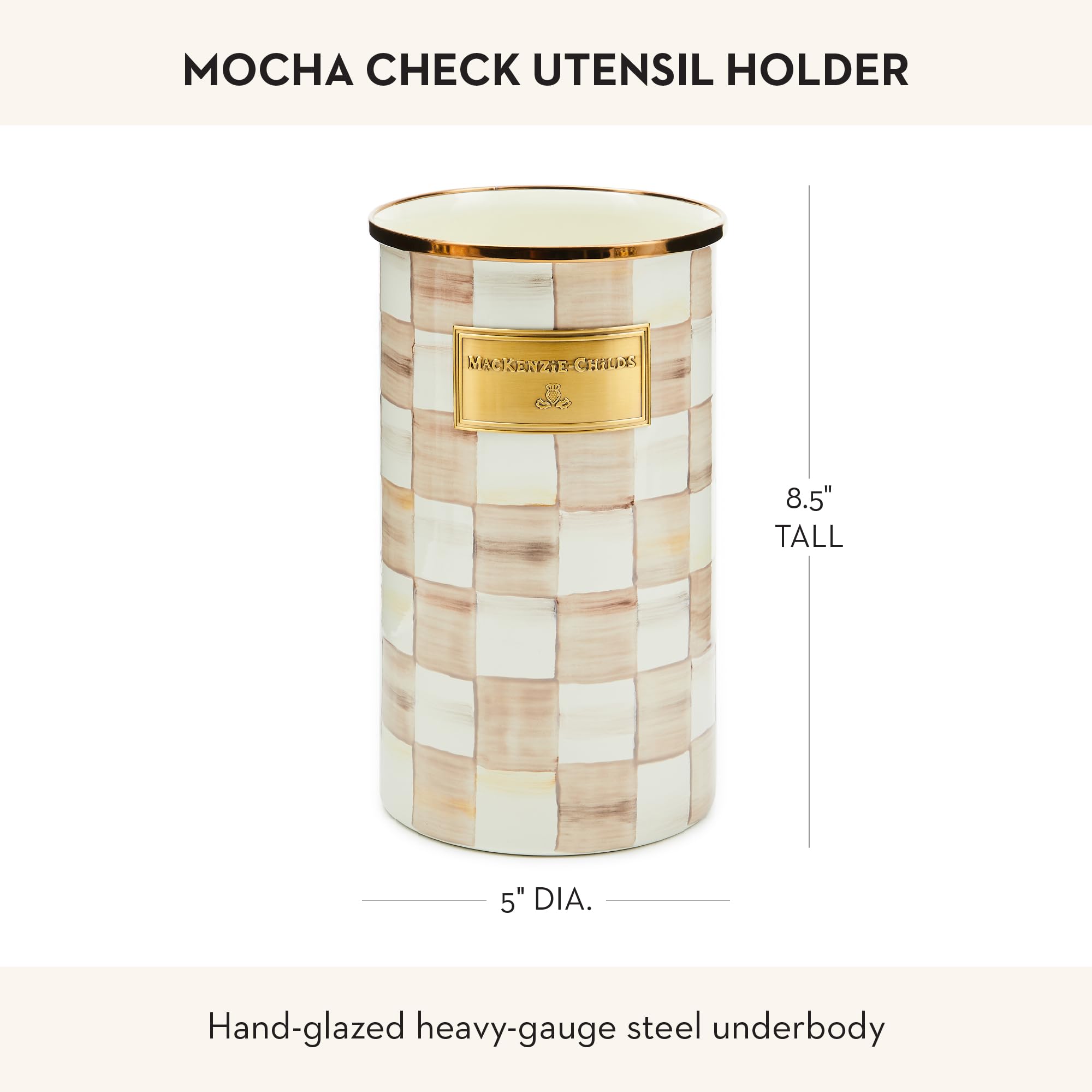 MACKENZIE-CHILDS enamel texture detail showing durable finish and easy-clean benefit
