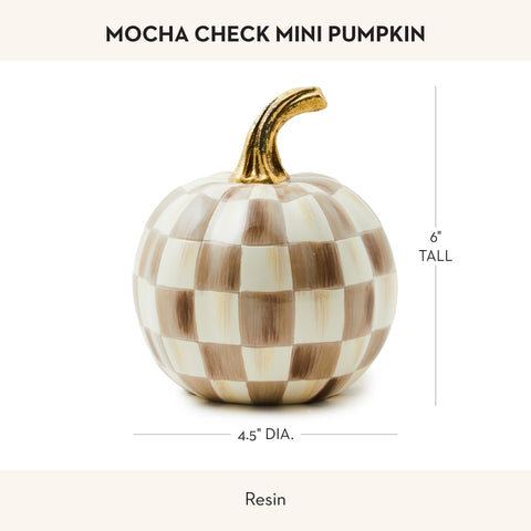 MACKENZIE-CHILDS gold stem detail on mini pumpkin adding refined contrast
